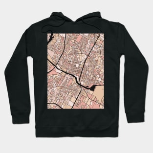 Austin Map Pattern in Soft Pink Pastels Hoodie